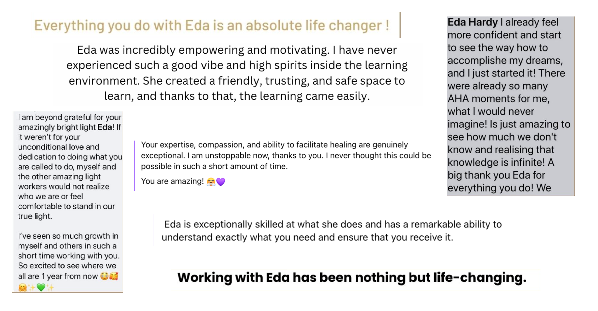 clients testimonies